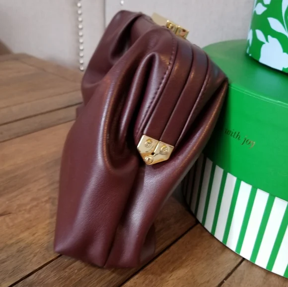 Ann Taylor Soft Frame Clutch Merlot - Picture 8 of 16